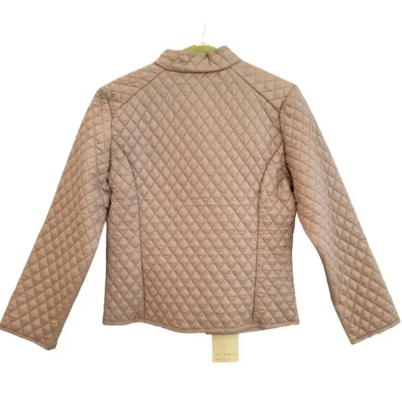 Jade & Ivory Quilted Lightweight Jacket | Nude Blush Snap Front Coat- NWT! - Picture 2 of 11
